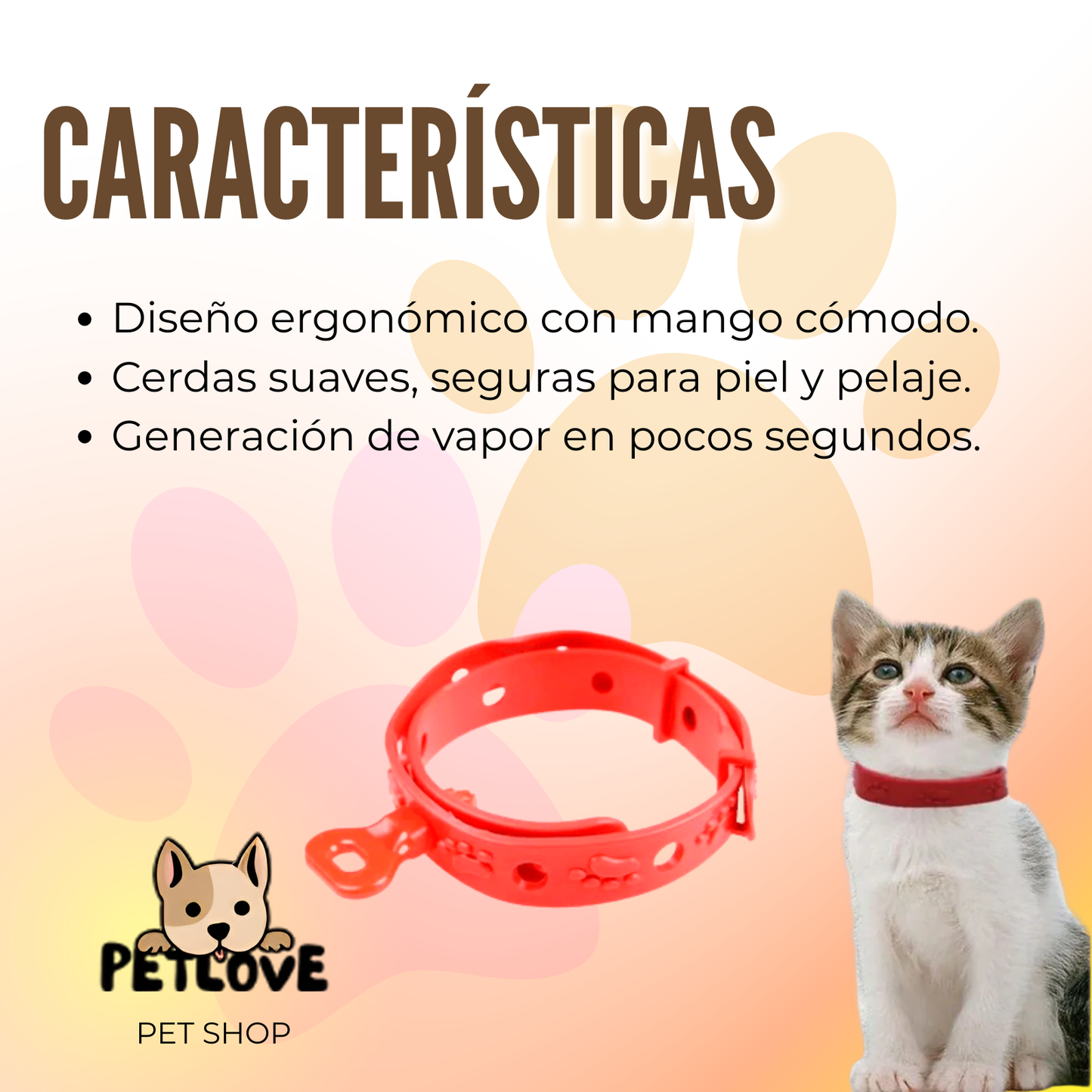 Cepillo a vapor para mascota