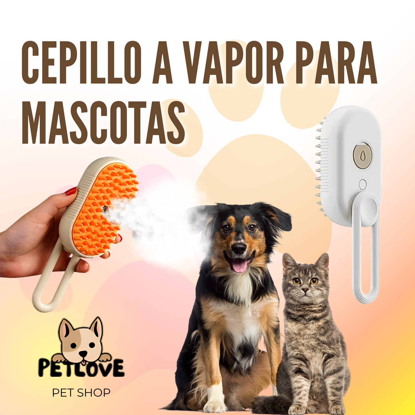 Cepillo a vapor para mascota